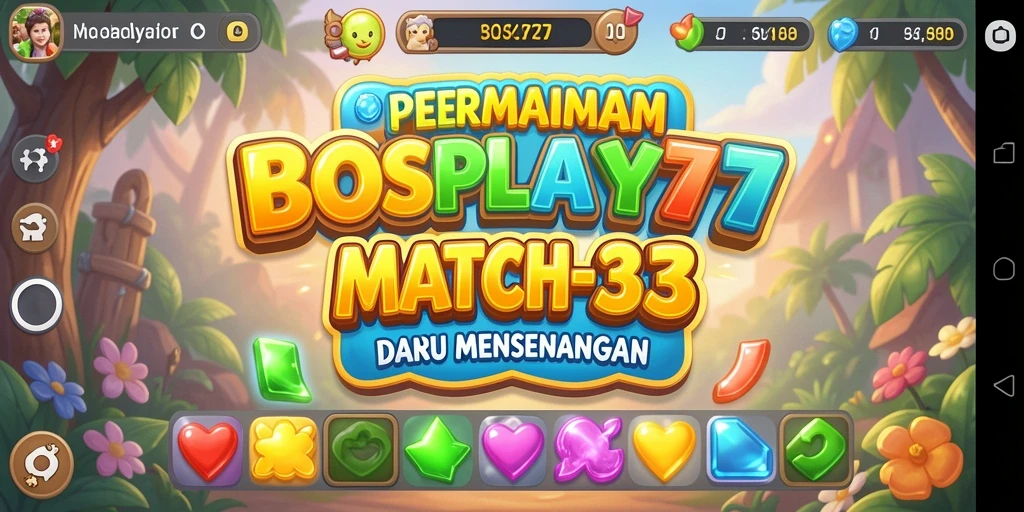 Screenshot gameplay menarik dari BOSPLAY77 yang menunjukkan suasana Match-3.