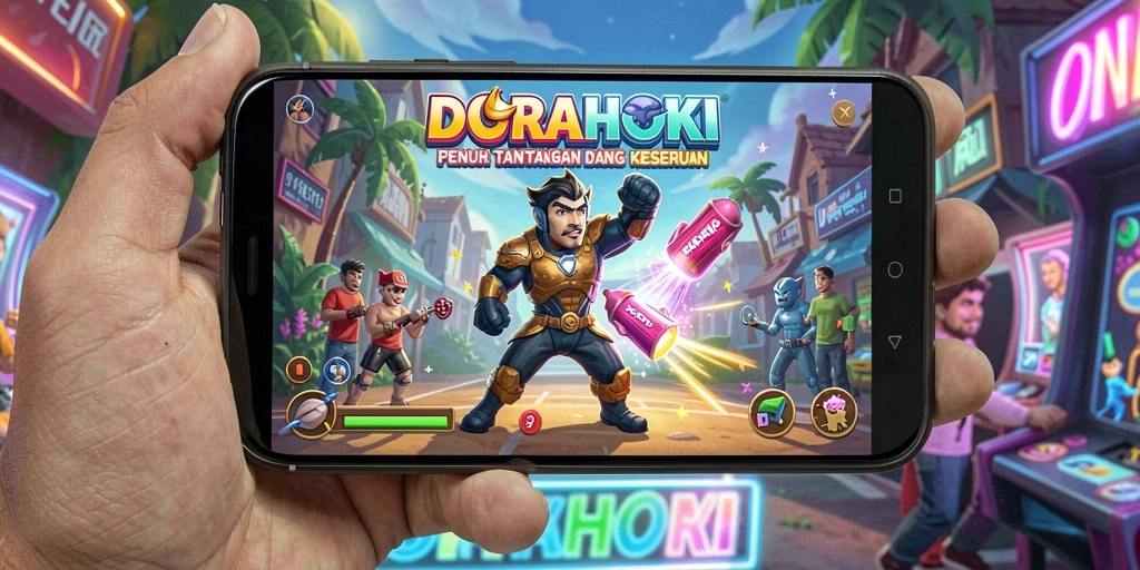 Screenshot gameplay DORAHOKI yang menampilkan karakter dalam aksi.