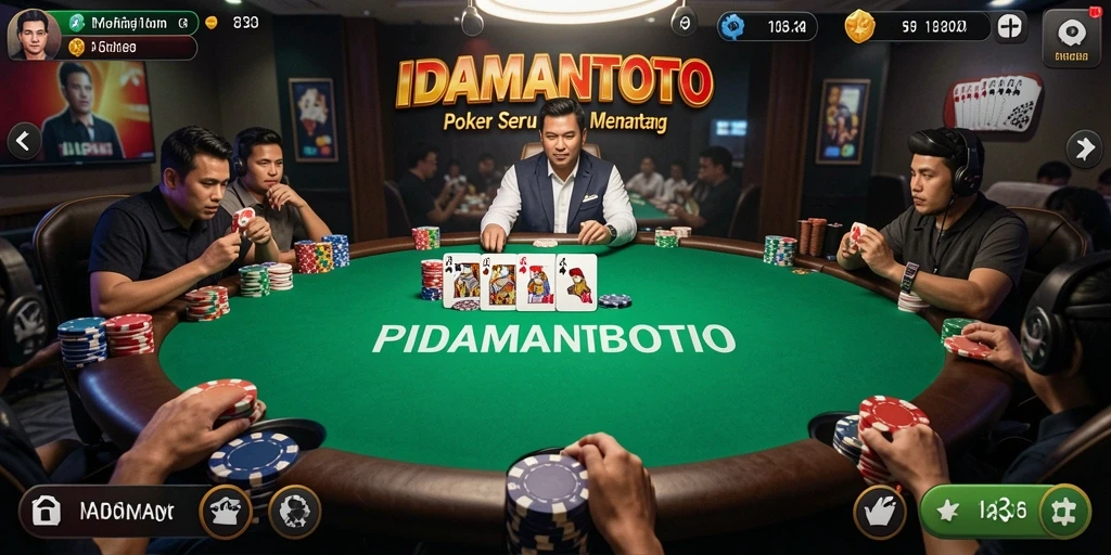 Tampilan menarik dari gameplay Poker di IDAMANTOTO.