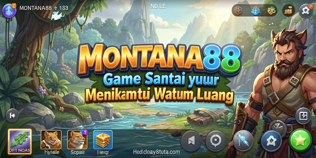 Tampilan gameplay MONTANA88 menampilkan karakter lucu dan level berwarna-warni.
