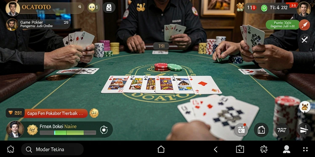 Screenshot OCATOTO menampilkan pengalaman gameplay Poker yang mendebarkan.