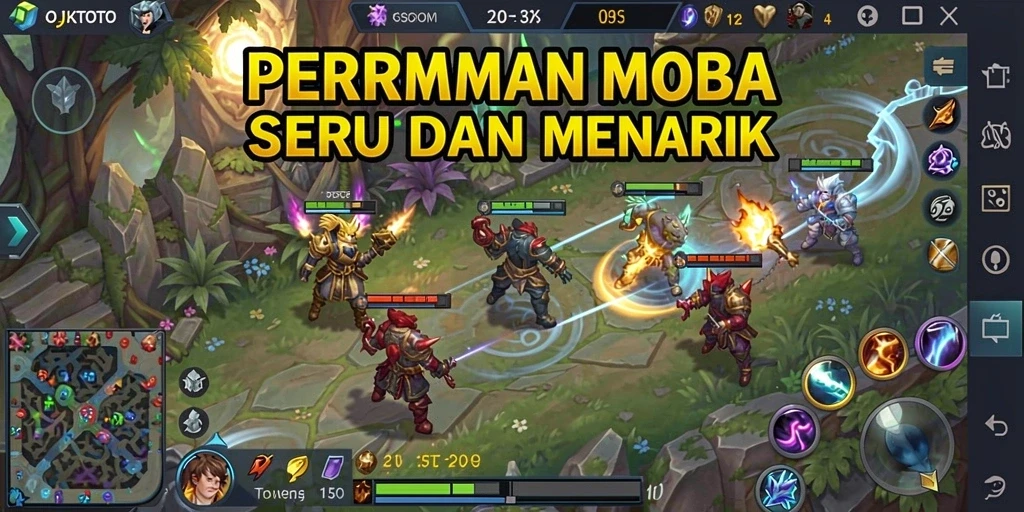 Screenshot gameplay OJKTOTO yang menampilkan aksi seru pertarungan tim.