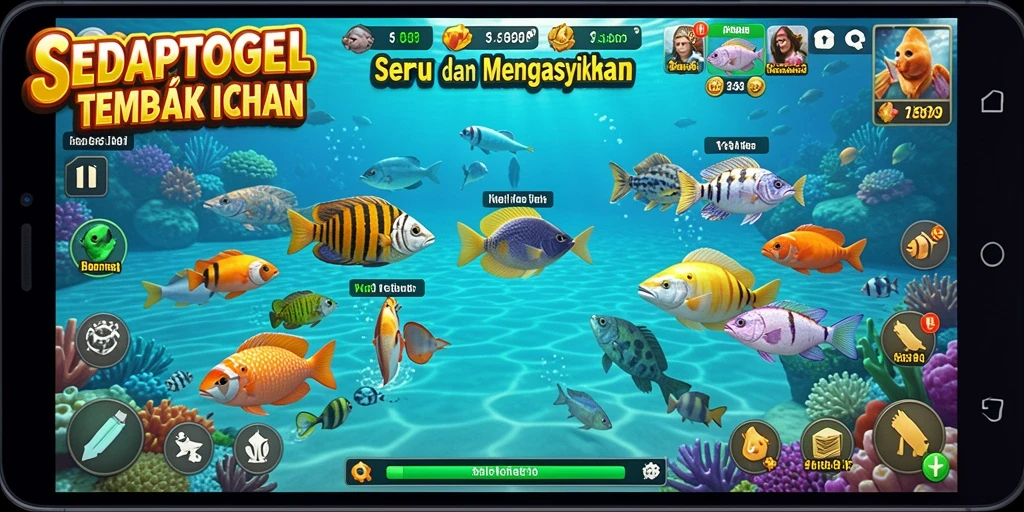 Tangkapan ikan beragam dalam gameplay SEDAPTOGEL.