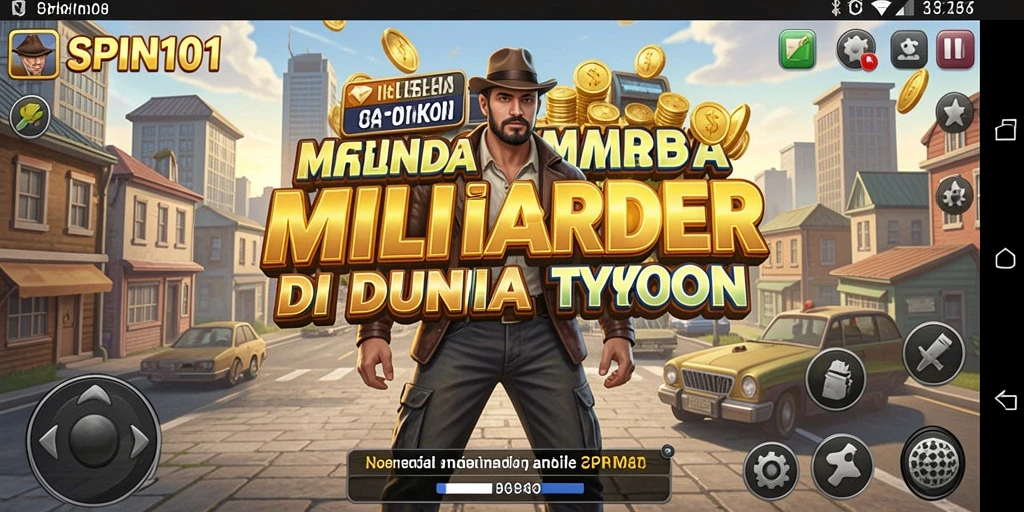 Gameplay SPIN101 menampilkan kekayaan dan strategi bisnis yang mendebarkan.