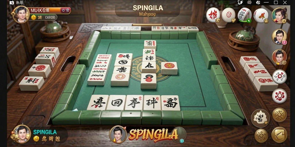 Tangkapan layar SPINGILA menunjukkan permainan Mahjong yang seru dan menantang.