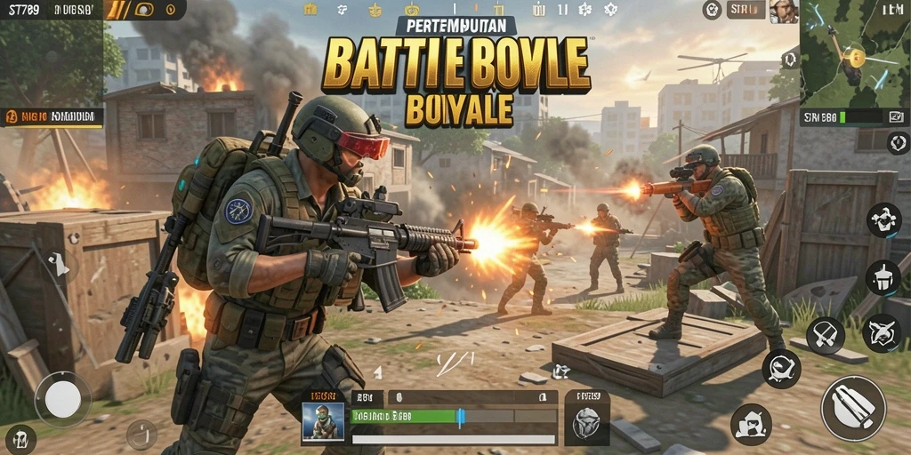 Screenshot utama dari gameplay seru ST789 dalam pertarungan Battle Royale.