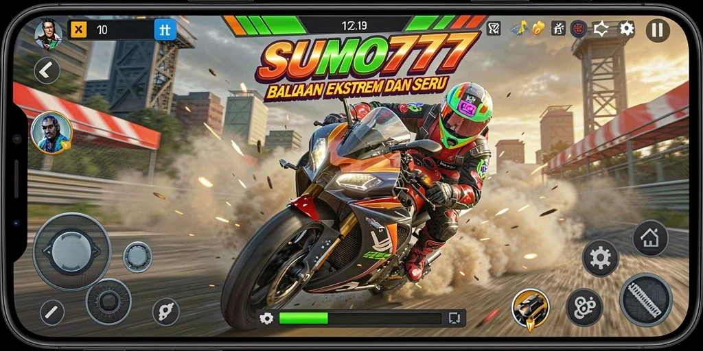Gameplay balapan motor yang intens dan seru di SUMO777.