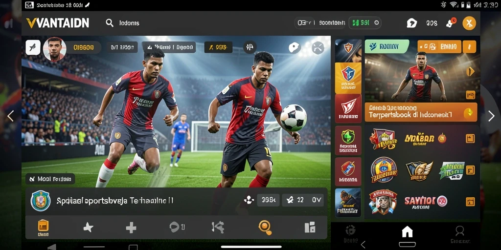 Screenshot VANTAIDN menampilkan tampilan antarmuka sportsbook yang dinamis.