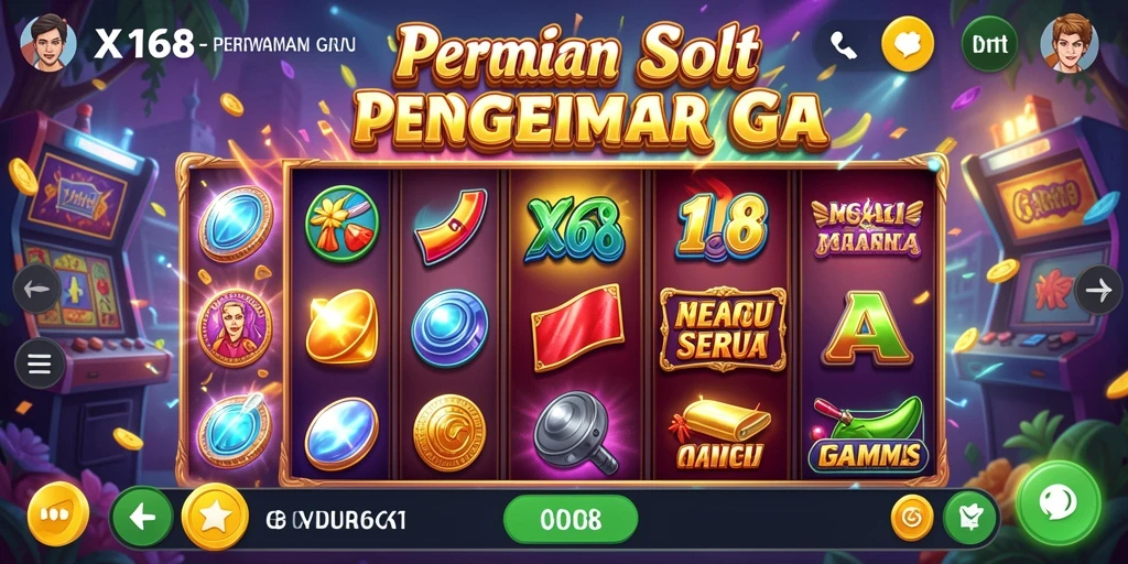 Gameplay X168 yang menarik dan penuh warna dengan berbagai tema slot.