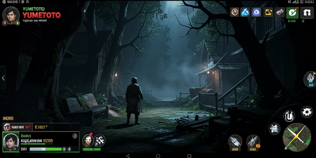 Gameplay seram YUMETOTO dengan suasana mencekam.